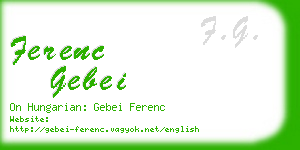 ferenc gebei business card